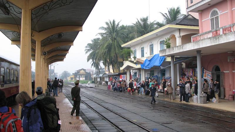 IMG_2038 The train from Hanoi just arrived in Hue, and the sellers get active.